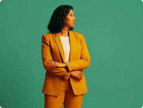 A typical founder after being coached at The Founder's Edge Lab. A women of color assured and composed, owning her space.